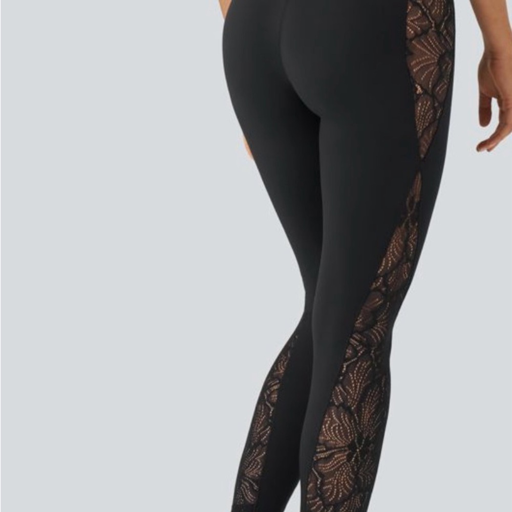 Black Lace Detail Women's Leggings